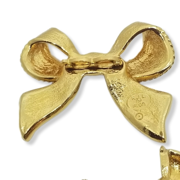KENNETH JAY LANE AVON 1987 "CAMELOT COLLECTION" RIBBON BOW EARRINGS & PENDANT - Picture 5 of 7